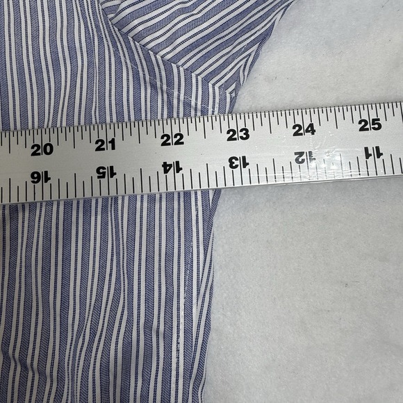 Brooks Brothers Madison Mens 15.5 Blue Striped Long Sleeve Button Down Shirt - Picture 4 of 5